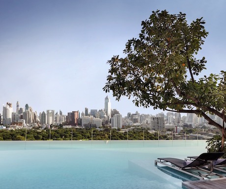 views from the infinity pool are pretty special at Sofitel So Bangkok